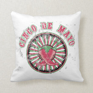 Cinco de Mayo, in nood, met pitten en stripes Kussen