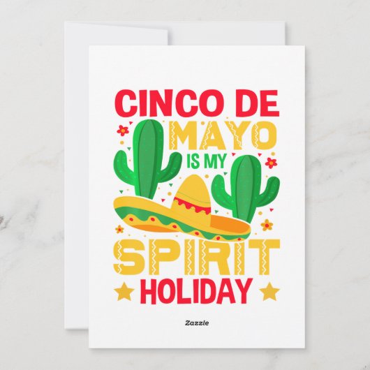 Cinco de Mayo is mijn geliefde feestdag Feestdagenkaart (Achterkant)