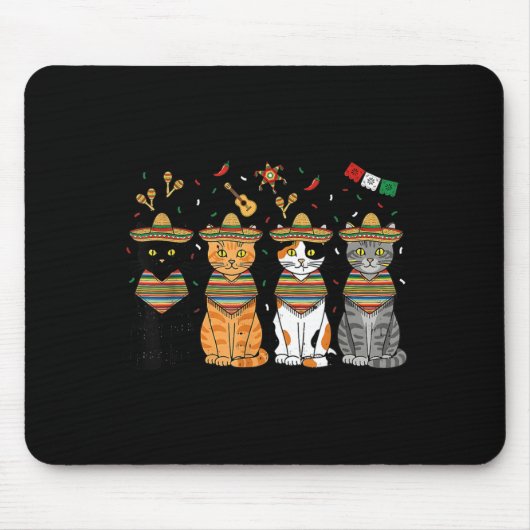 Cinco De Mayo Katten Grappige Sombrero Mexicaans F Muismat (Voorkant)