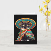 Cinco de Mayo kattenontwerp voor vrouwen Kaart (Gele Bloem)