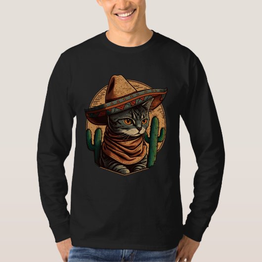 Cinco de Mayo Kitten With Sombrero Mexican Fiesta T-shirt (Voorkant)