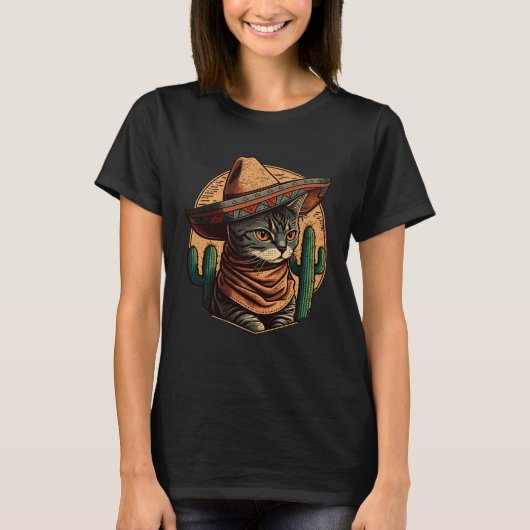 Cinco de Mayo Kitten With Sombrero Mexican Fiesta  T-shirt (Voorkant)