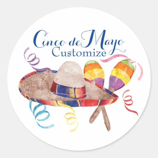 Cinco de Mayo Klassieke Ronde Sticker (Voorkant)