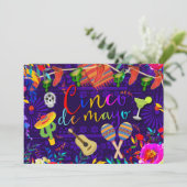 Cinco De Mayo Kleurrijke Viering Feestje Party Kaart (Staand voorkant)