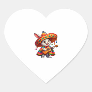 Cinco de Mayo Konijn met Mexicaanse Sombrero Manne Hart Sticker