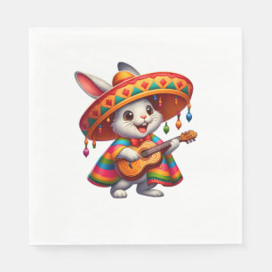 Cinco de Mayo Konijn met Mexicaanse Sombrero Manne Servet