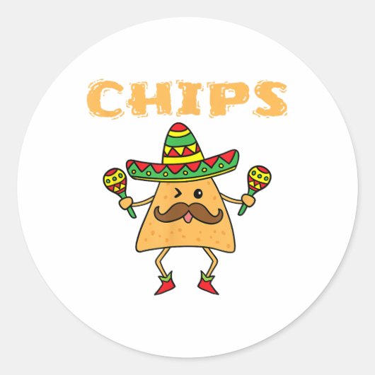 Cinco de Mayo koppels - chips en salsa - chips _1 Ronde Sticker (Voorkant)