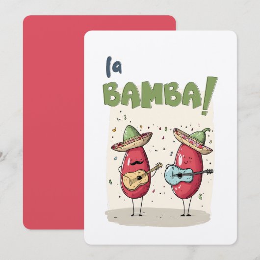 Cinco de Mayo La Bamba Chili Jam & Spicy Strings Kaart (Voorkant / Achterkant)
