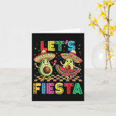 Cinco de Mayo laat Fiesta Mexicaanse grappige avoc Kaart (Gele Bloem)