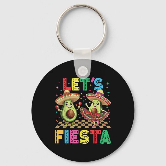 Cinco de Mayo laat Fiesta Mexicaanse grappige avoc Sleutelhanger (Voorkant)