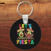Cinco de Mayo laat Fiesta Mexicaanse grappige avoc Sleutelhanger (Voorkant)