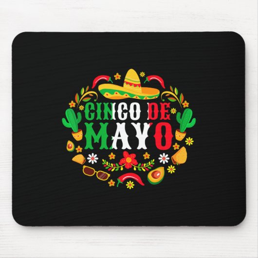 Cinco De Mayo Laat Fiesta Squad 5 De Mayo Mexicaan Muismat (Voorkant)