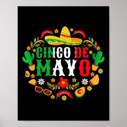 Cinco De Mayo Laat Fiesta Squad 5 De Mayo Mexicaan Poster (Voorkant)