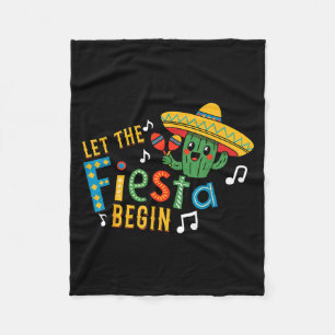 Cinco de mayo laat het feest beginnen grappige mex fleece deken