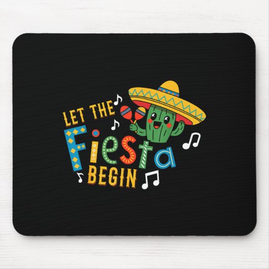 Cinco de mayo laat het feest beginnen grappige mex muismat (Voorkant)