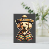 Cinco De Mayo Labrador Retriever Poncho Sombrero Feestdagenkaart (Staand voorkant)