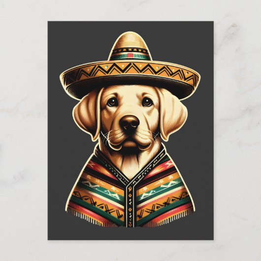 Cinco De Mayo Labrador Retriever Poncho Sombrero Feestdagenkaart (Voorkant)