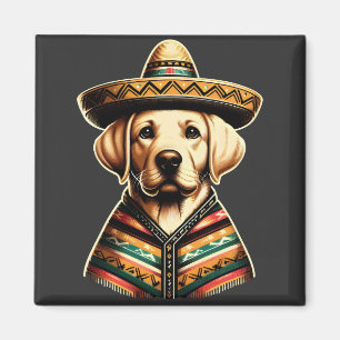 Cinco De Mayo Labrador Retriever Poncho Sombrero Magneet