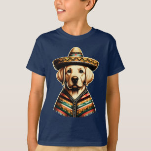 Cinco De Mayo Labrador Retriever Poncho Sombrero T-shirt