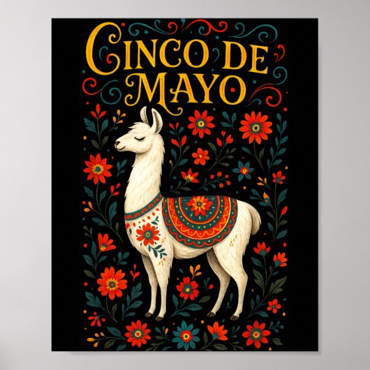 Cinco de mayo - lama feestviering kunst poster (Voorkant)