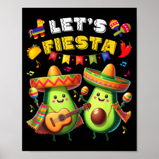 Cinco De Mayo Laten Feest Poncho Avocado Jongens M Poster