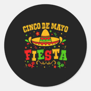 Cinco De Mayo Laten Feestvierders Moppen Mexicaans Ronde Sticker