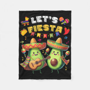 Cinco De Mayo Laten we feesten Poncho Avocado Jong Fleece Deken