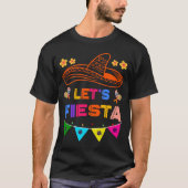 Cinco De Mayo Let's Fiesta Cactus Sombrero Pet 2 T-shirt (Voorkant)