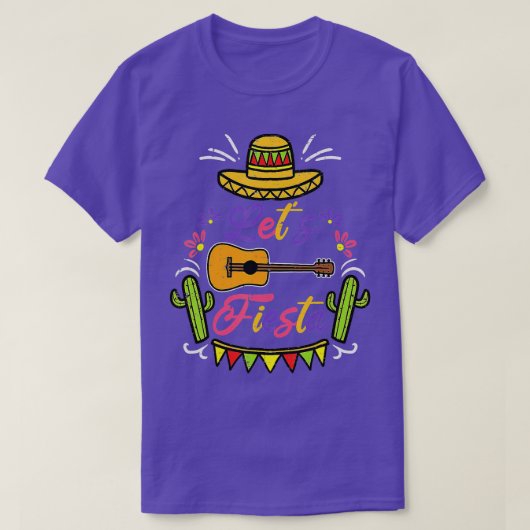 Cinco De Mayo Lets Fiesta Cactus Sombrero Pet Funn T-shirt (Design voorkant)