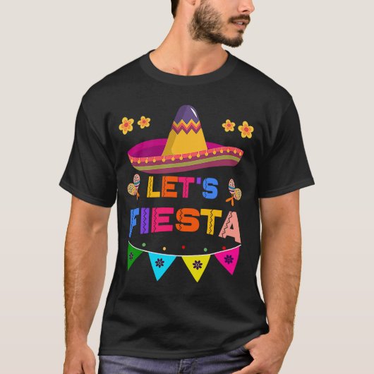 Cinco De Mayo Let's Fiesta Cactus Sombrero Pet T-shirt (Voorkant)