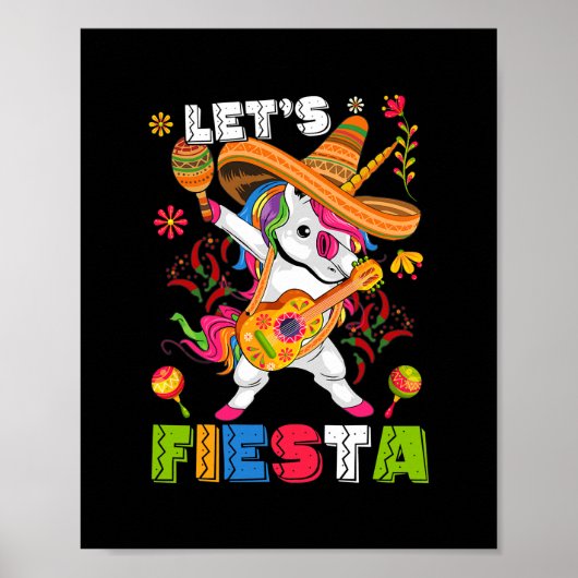 Cinco De Mayo Let's Fiesta Dansend Mexicaans Poster (Voorkant)