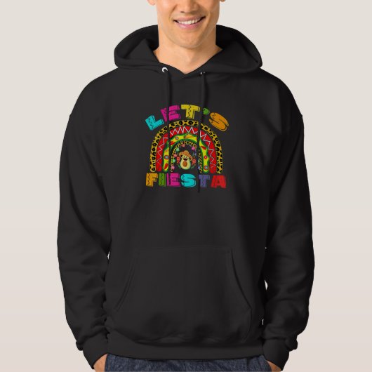 Cinco De Mayo Let's Fiesta Rainbow Avocado Sombrer Hoodie (Voorkant)