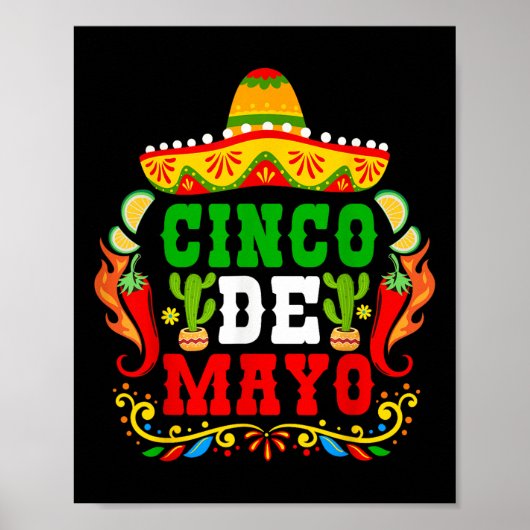 Cinco De Mayo Lets Fiesta Squad 5 De Mayo Mexican Poster (Voorkant)