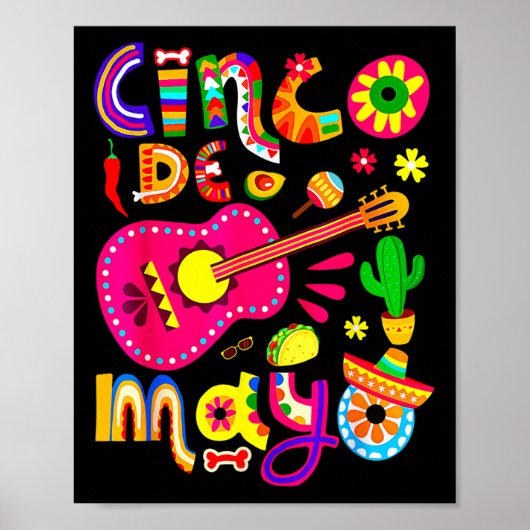 Cinco De Mayo Lets Fiesta Squad 5 De Mayo Mexican Poster (Voorkant)