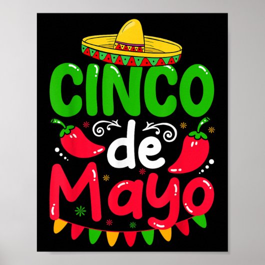 Cinco De Mayo Lets Fiesta Squad 5 De Mayo Mexican Poster (Voorkant)