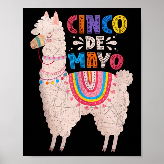 Cinco de Mayo Llama Fiesta Mexicaanse partij Vibe  Poster (Voorkant)