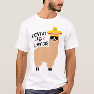 Cinco de Mayo Llama Fiesta Mexico Viering T-shirt