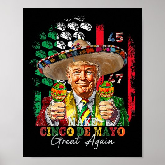 Cinco De Mayo Maak Cinco De Mayo Groot Again Trump Poster (Voorkant)