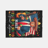 Cinco De Mayo Maak Cinco De Mayo Groot Opnieuw Don Fleece Deken (Voorkant (Horizontaal))