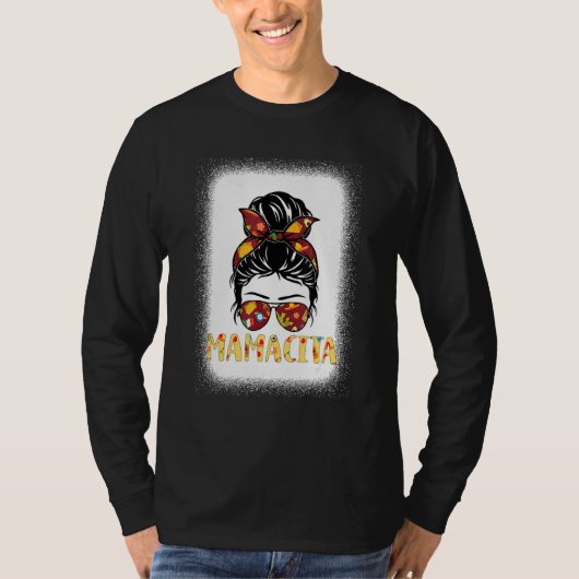 Cinco De Mayo Mamacita Messy Bun Glasses Ma Fiest T-shirt (Voorkant)