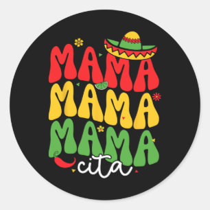 Cinco De Mayo Mamacita Mexicaanse Moeder Mama Moed Ronde Sticker