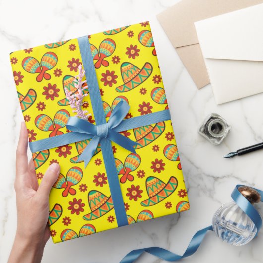 Cinco de Mayo Maracas' Hoeden Cadeaupapier (Geschenken)