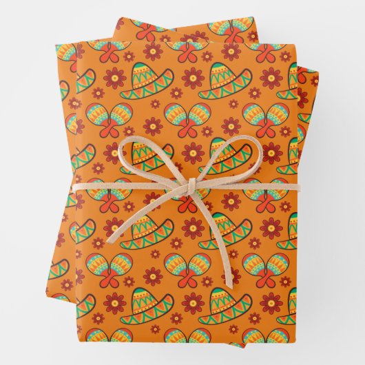 Cinco de Mayo Maracas' Sombreros Inpakpapier Vel (In situ)