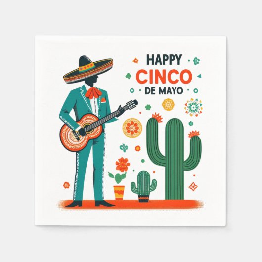 Cinco de mayo mariachi - Mexicaanse trots Servet (Voorkant)