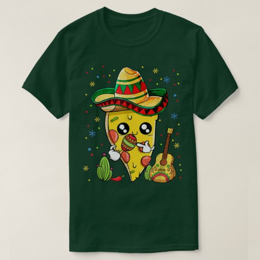 Cinco De Mayo Meican Pizza Slice Funny Pizza Love T-shirt (Design voorkant)