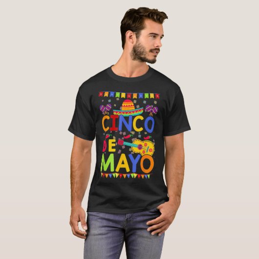  Cinco de Mayo Meico Guitar Funny2 T-shirt (Voorkant volledig)