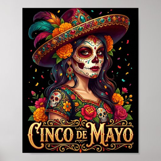Cinco de mayo meisje Mexicaans feest 5 de mayo Cin Poster (Voorkant)