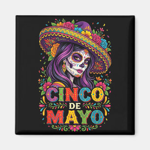 Cinco de mayo-meisje Mexicaans feest 5 de mayo-vro Magneet