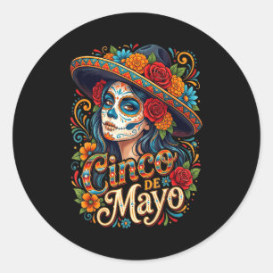 Cinco de mayo-meisjes vrouwen Mexicaans feest 5 me Ronde Sticker