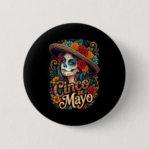 Cinco de Mayo meisjes vrouwen Mexicaanse feestdag  Ronde Button 5,7 Cm